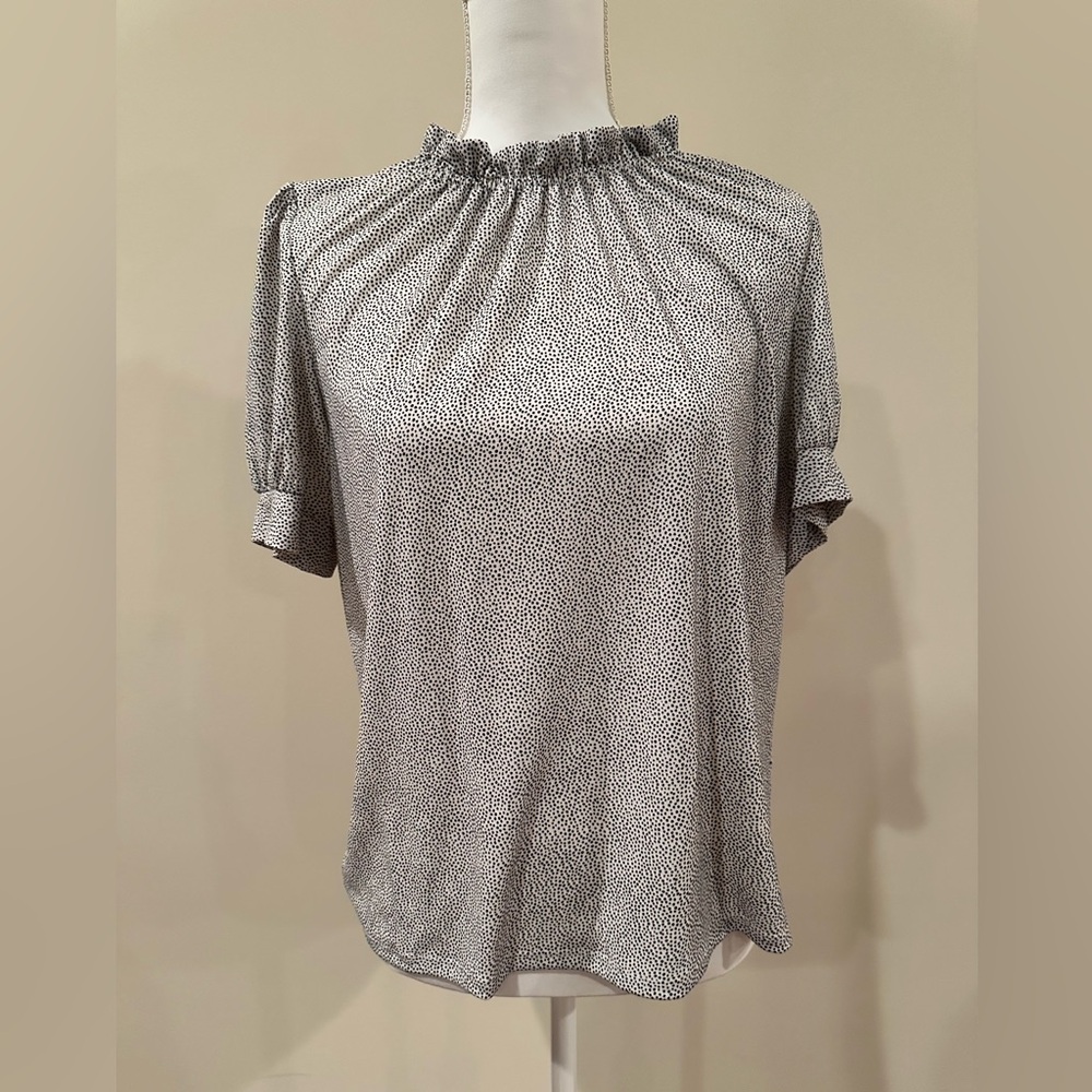 Adrianna Papell Monochrome Patterned Blouse